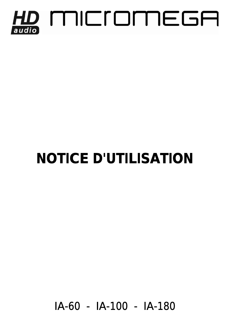 First page image of the manual for IA-180