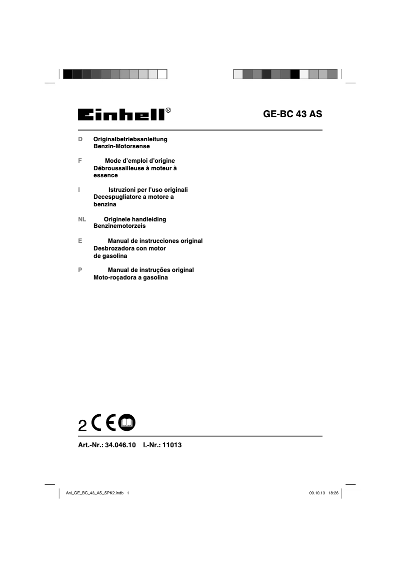 First page image of the manual for GE-BC 43 AS