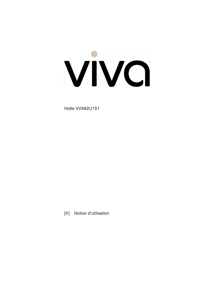 First page image of the manual for VVA62U151