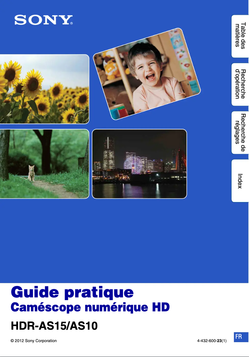 Page 1 of the manual User Manual Sony HDR-AS15