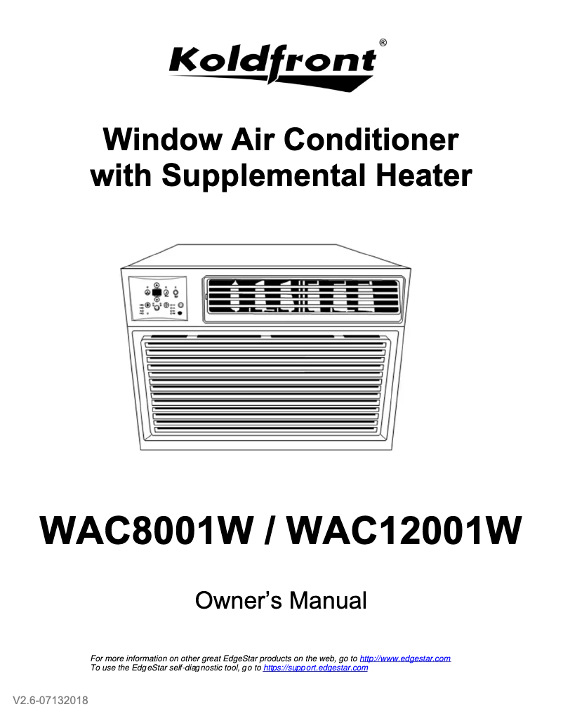 First page image of the manual for WAC12001W