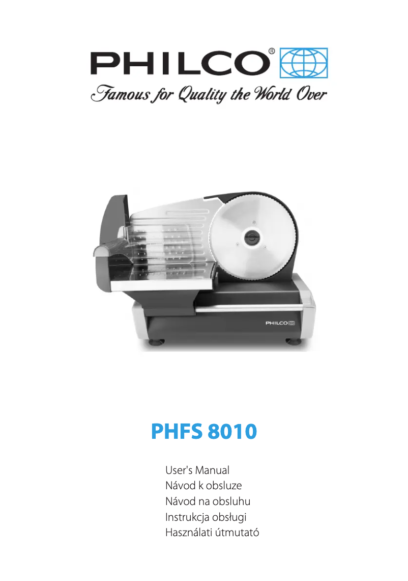 Page 1 of the manual User Manual Philco PHFS 8010
