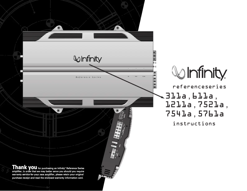 Page 1 de la notice Manuel utilisateur Infinity Reference 611a