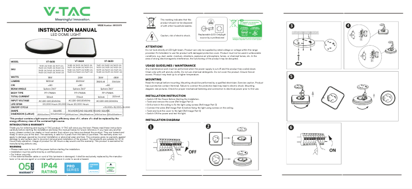 Page 1 of the manual User Manual V-TAC VT-8618