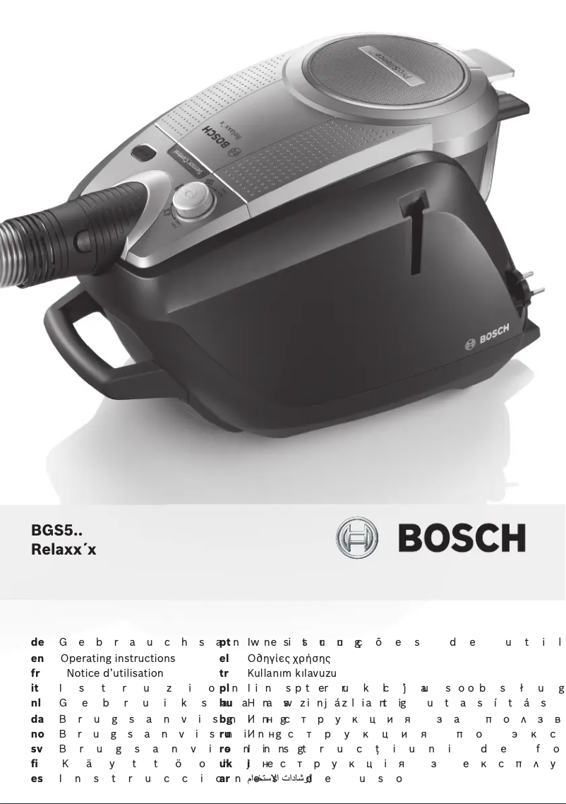 Page 1 of the manual User Manual Bosch Relaxx'x ProSilence 66 BGS5A33S