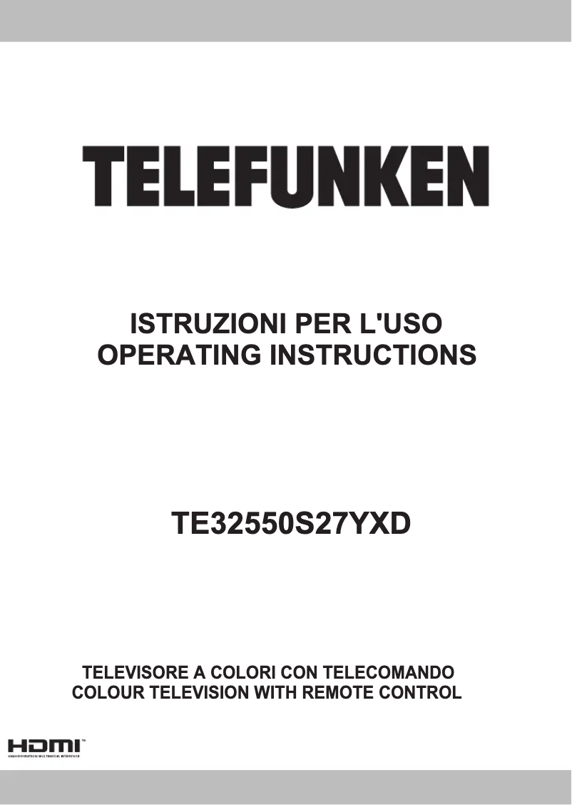 First page image of the manual for TE32550S27YXD
