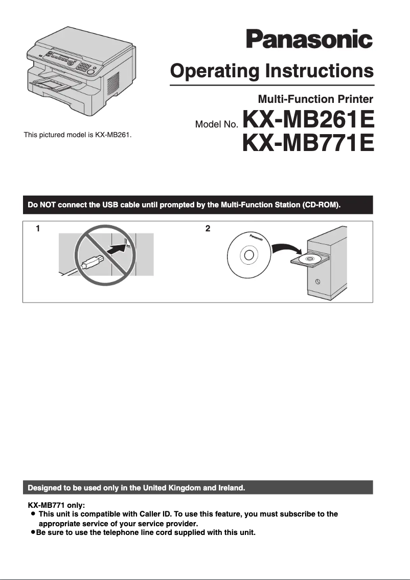 First page image of the manual for KX-MB771E