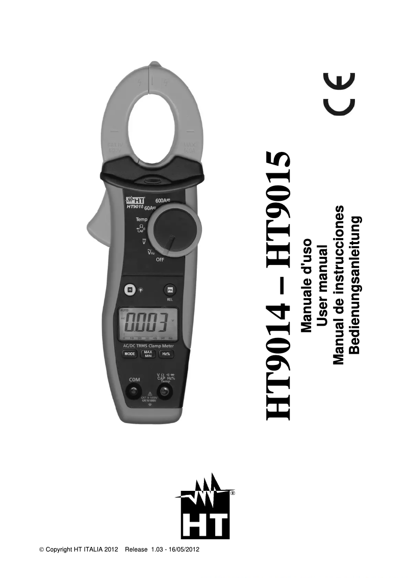 First page image of the manual for HT9015