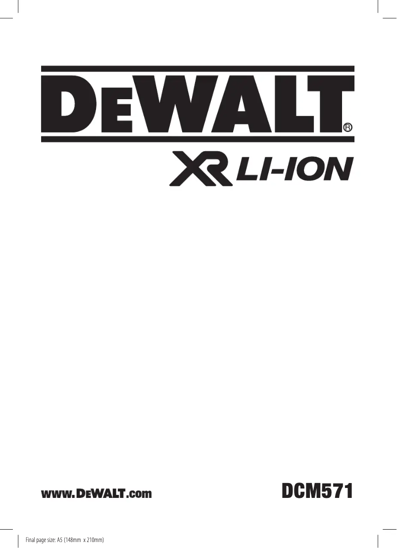 Page 1 of the manual User Manual DeWalt DCM571