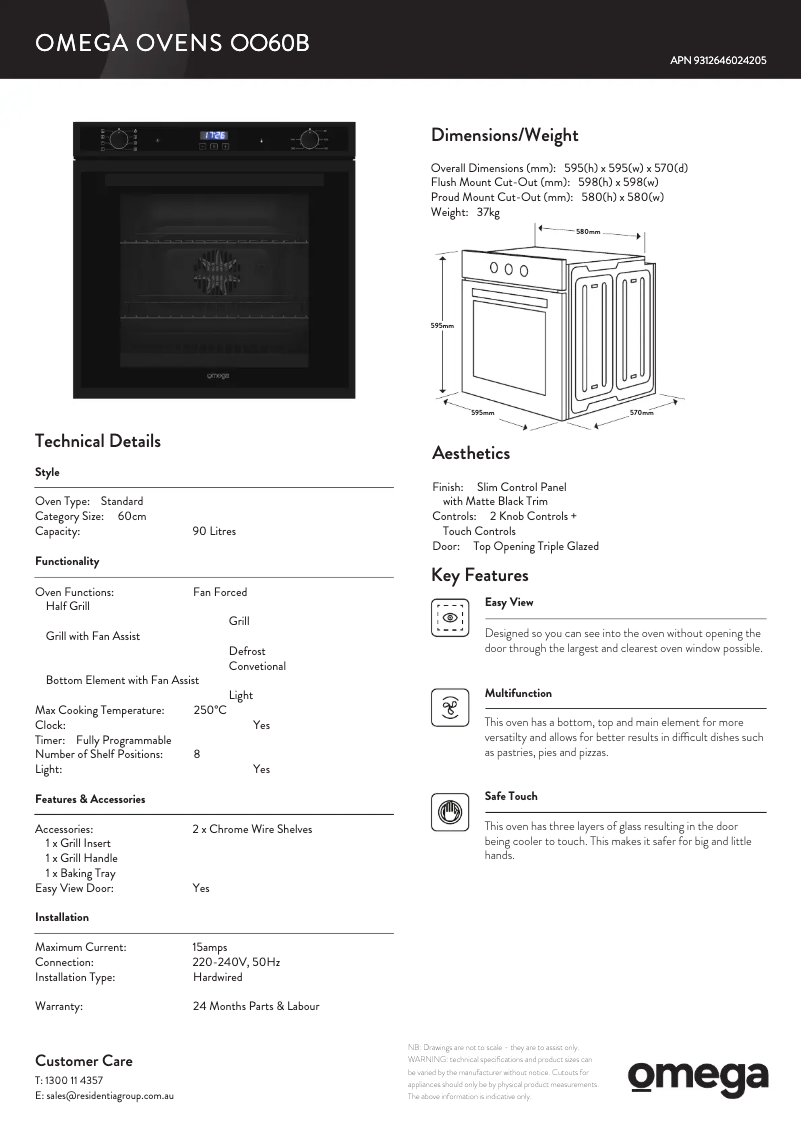 First page image of the manual for OO60B