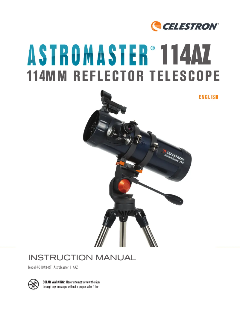 Page 1 of the manual User Manual Celestron AstroMaster 114 EQ