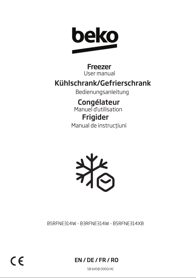 Page 1 of the manual User Manual Beko B5RFNE314XB