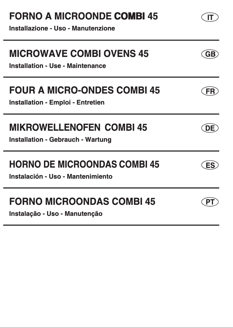 First page image of the manual for Combi 45 ILCM45X
