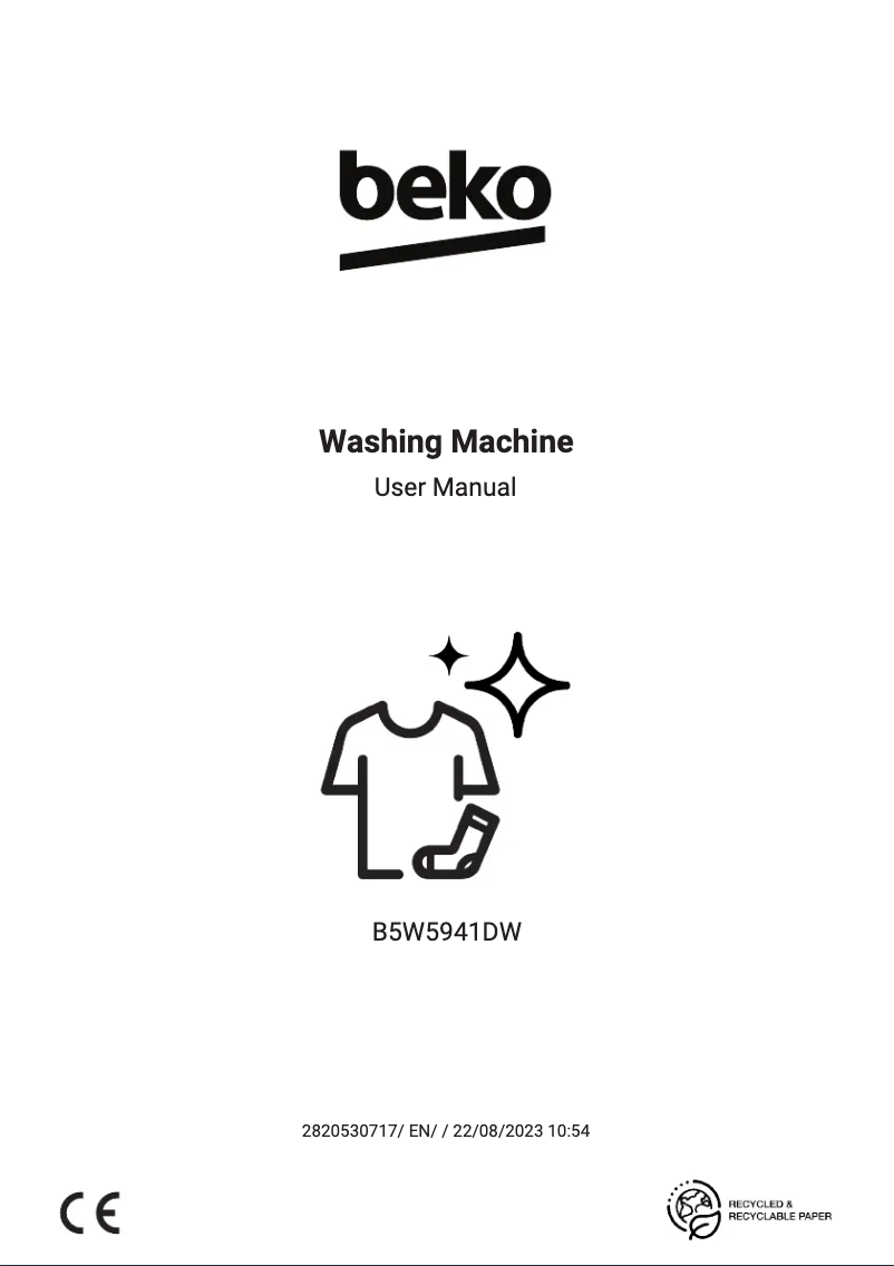 First page image of the manual for B5W5941D