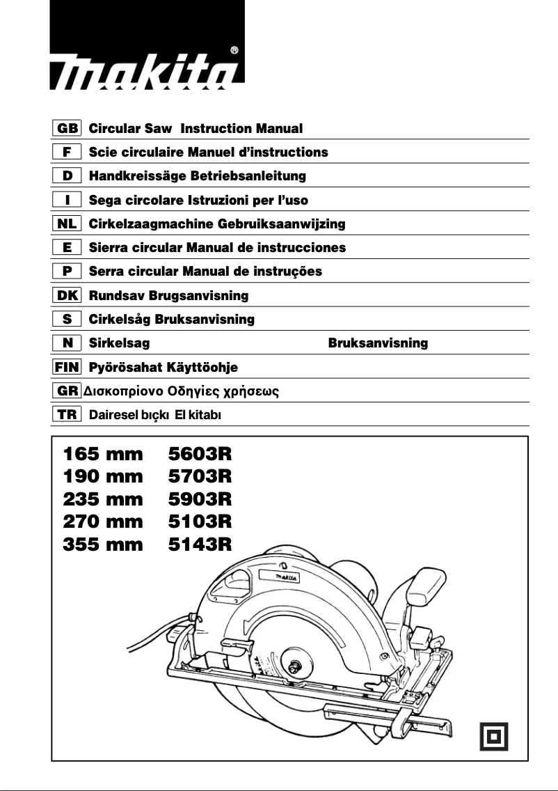 Page 1 of the manual User Manual Makita 5603RK