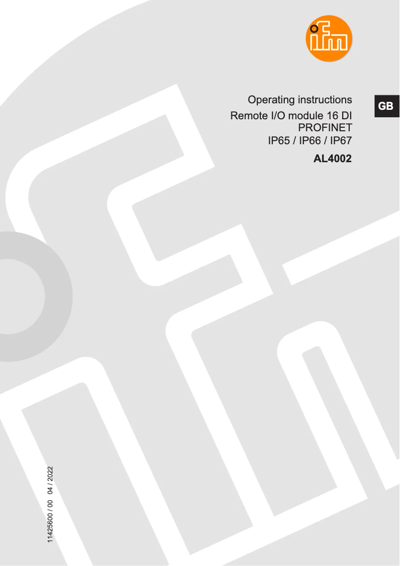 Page 1 of the manual User Manual IFM AL4002