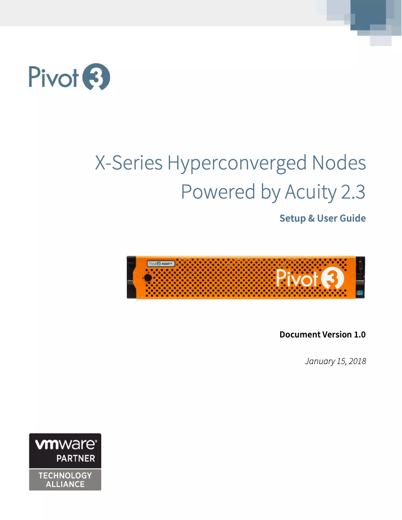 Page 1 of the manual User Manual Pivot3 Acuity X3-2500
