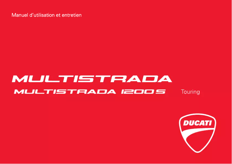 First page image of the manual for Multistrada 1200 S Touring (2013)