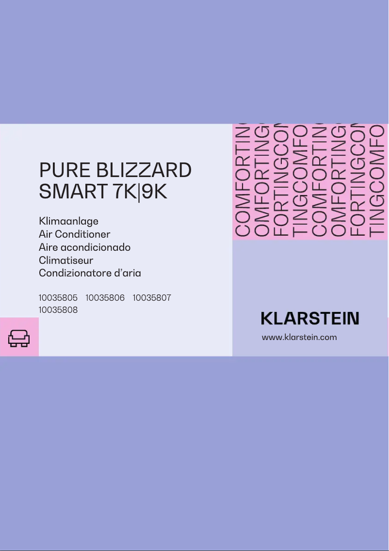 Page 1 of the manual User Manual Klarstein Pure Blizzard Smart