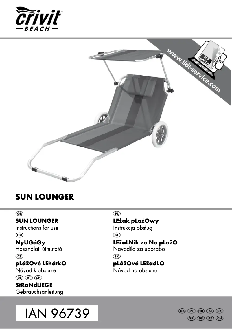 First page image of the manual for IAN 96739