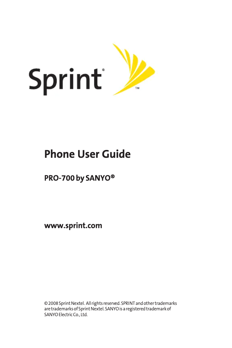 First page image of the manual for Pro-700