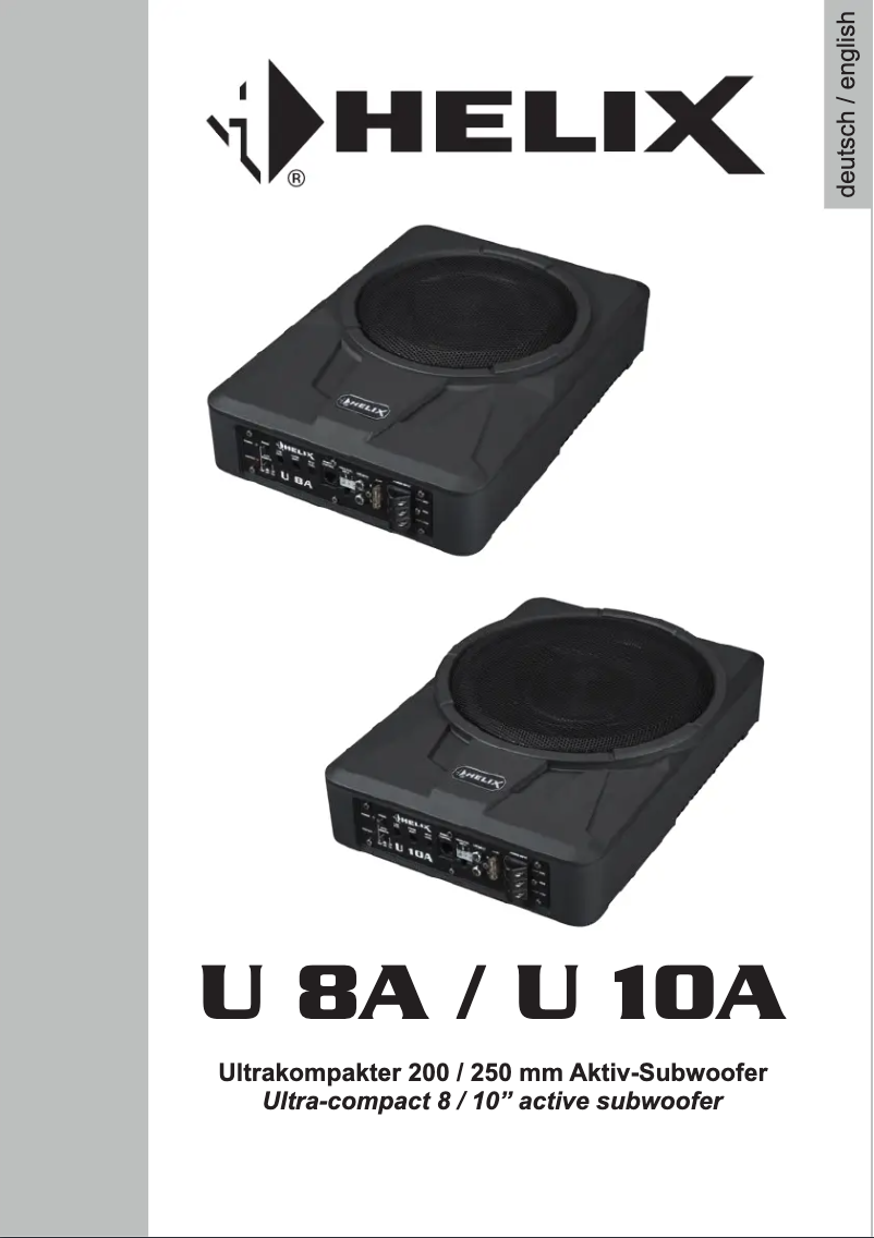 Page 1 of the manual User Manual Helix U 10A
