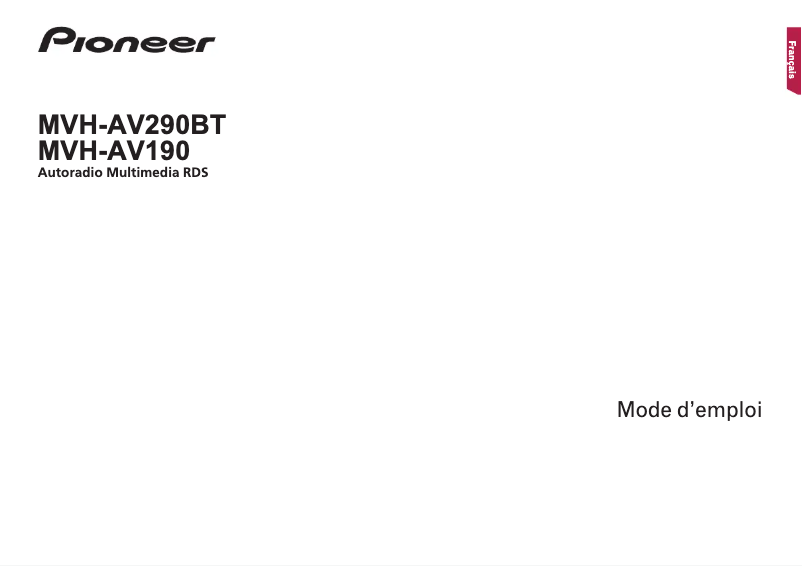 First page image of the manual for MVH-AV290BT