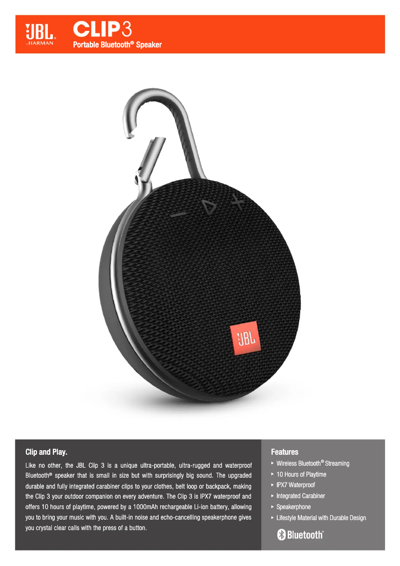 First page image of the manual for Clip 3