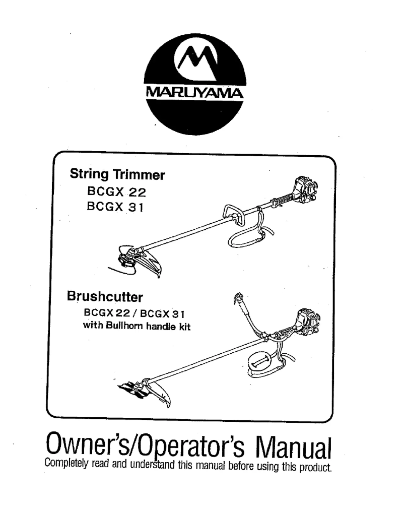 First page image of the manual for BCGX22