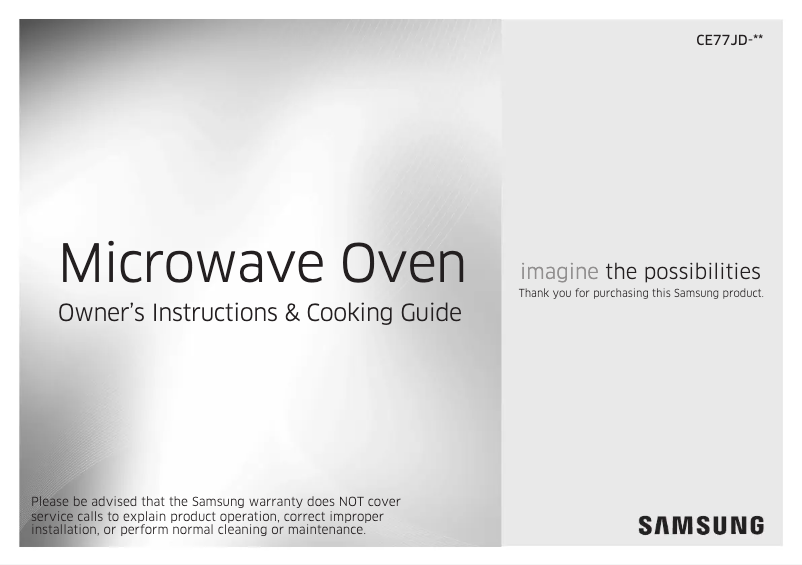 Page 1 of the manual User Manual Samsung CE77JD-QB1