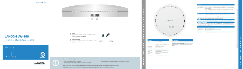 Image de la première page du manuel de l'appareil LW-600