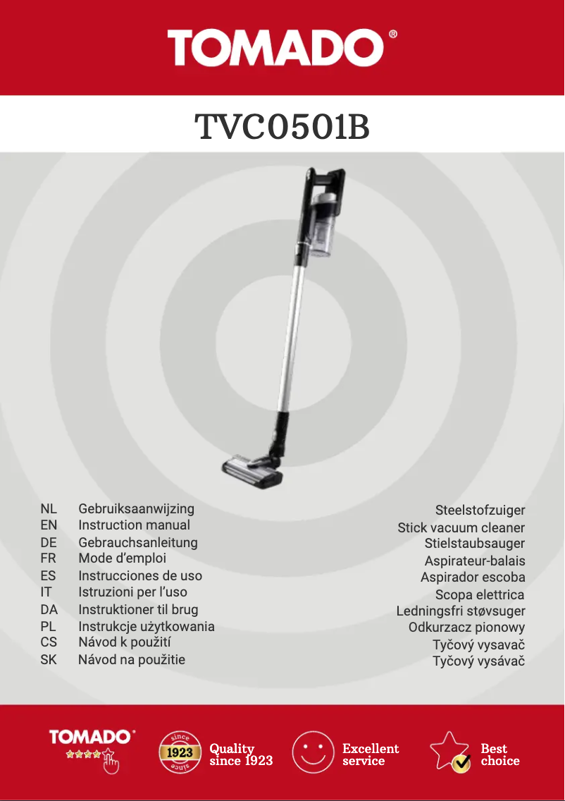 First page image of the manual for TVC0501B