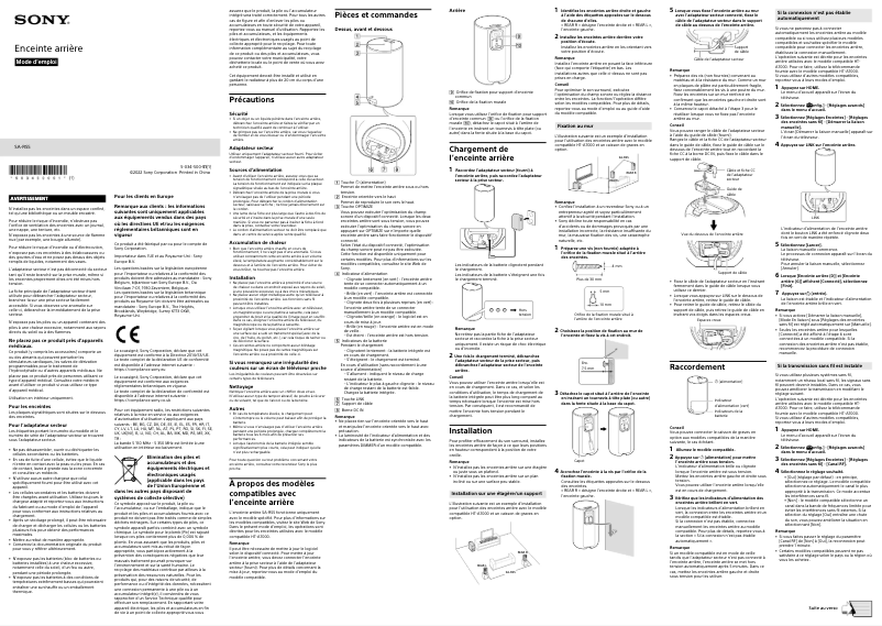 First page image of the manual for SA-RS5