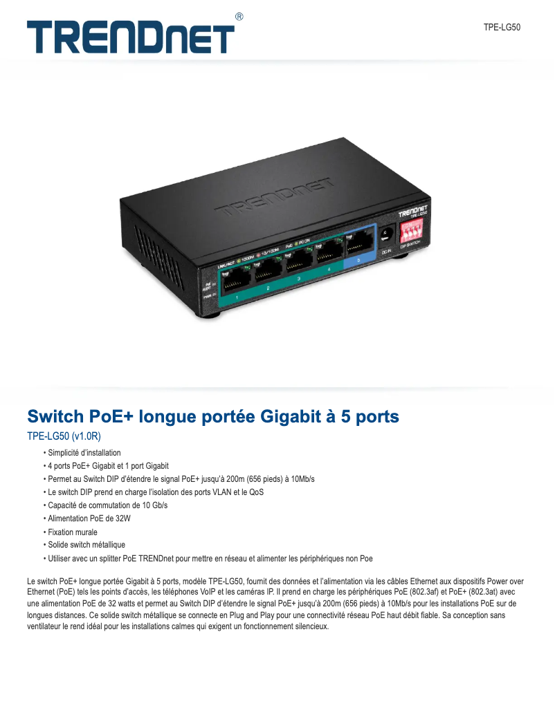 First page image of the manual for TPE-LG50