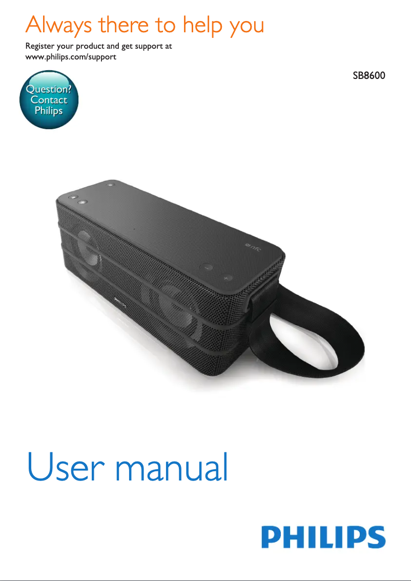 Image de la première page du manuel de l'appareil SB8600