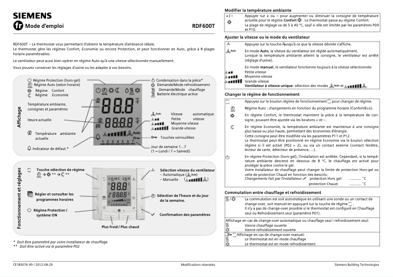 First page image of the manual for RDF600T