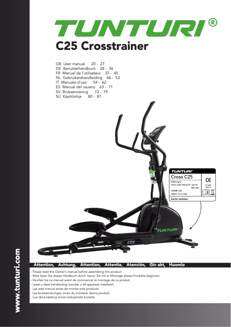 First page image of the manual for Compentence C25-F