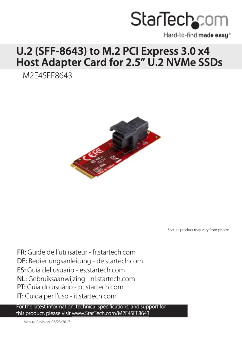First page image of the manual for M2E4SFF8643