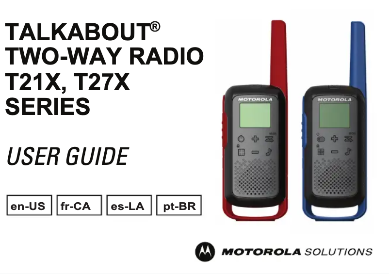 Page 1 of the manual User Manual Motorola Talkabout T210TP