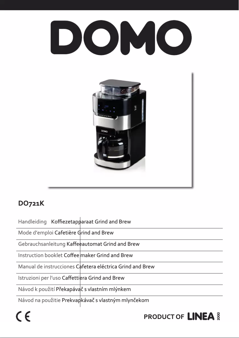 First page image of the manual for Grind & Brew DO721K