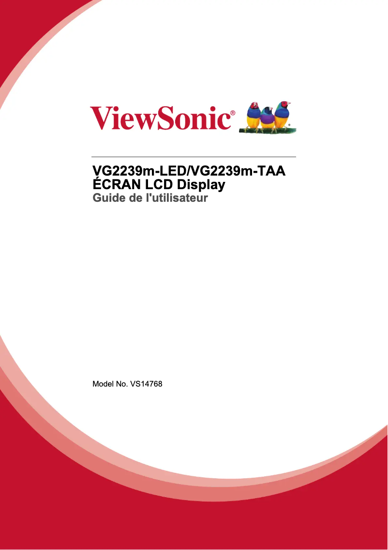 First page image of the manual for VG2239m-LED