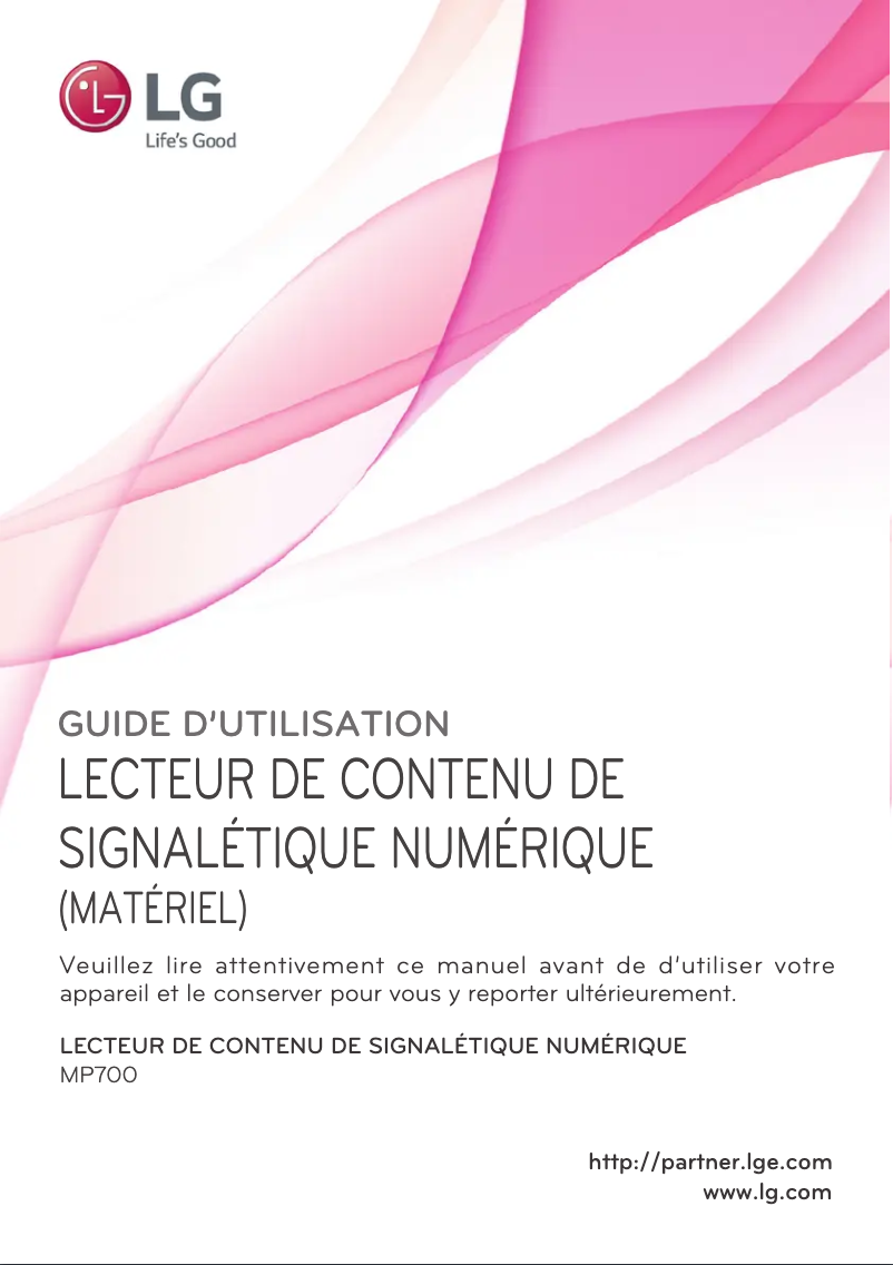 First page image of the manual for MP700