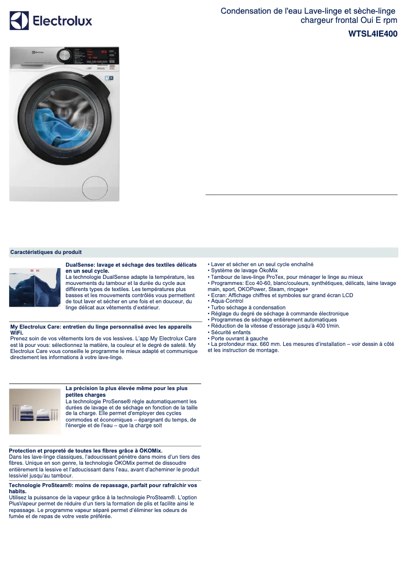 First page image of the manual for WTSL4IE400