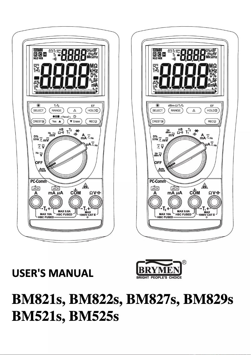 First page image of the manual for BM525s