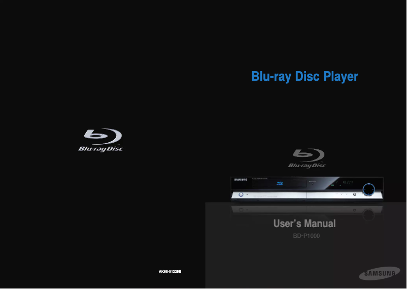 First page image of the manual for BD-P1000