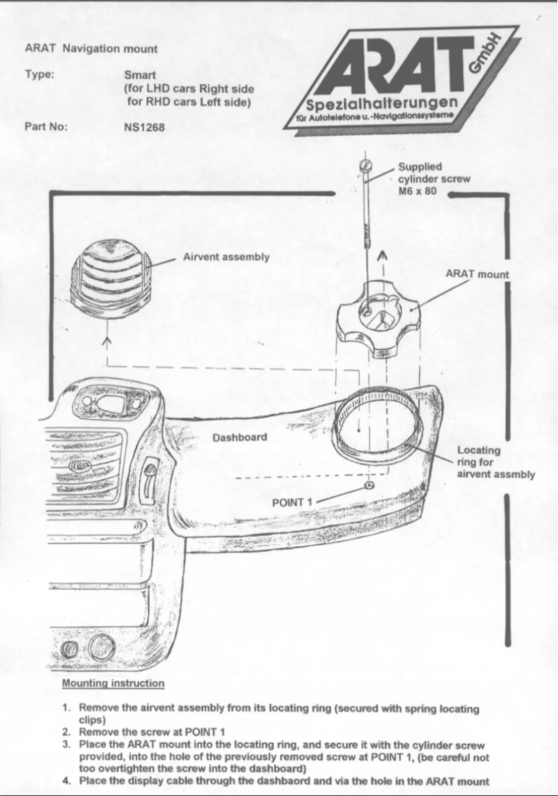 First page image of the manual for NS1268