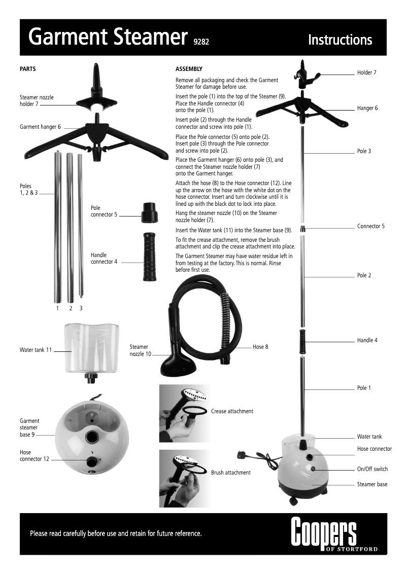 First page image of the manual for 9282