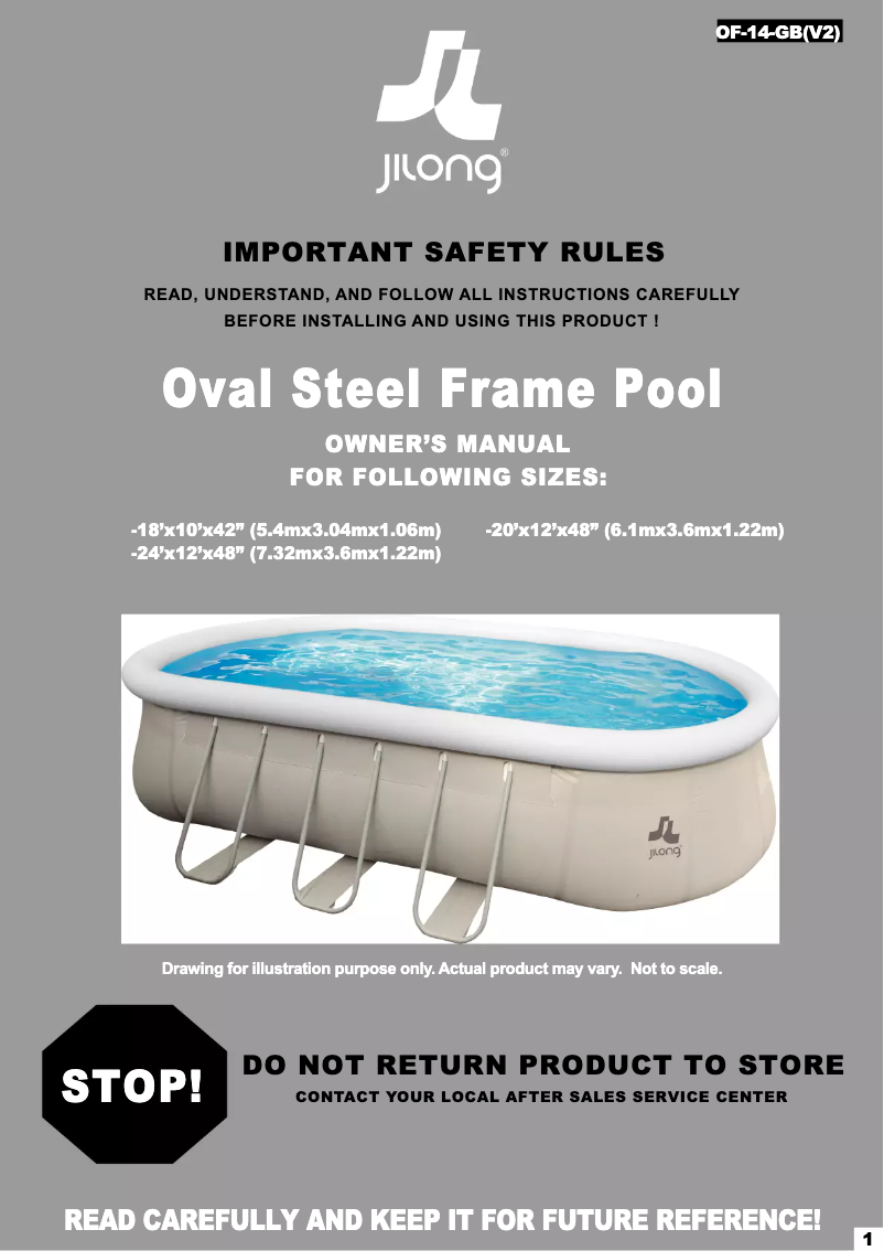 Page 1 of the manual User Manual JILONG Oval Steel (540x304x106)
