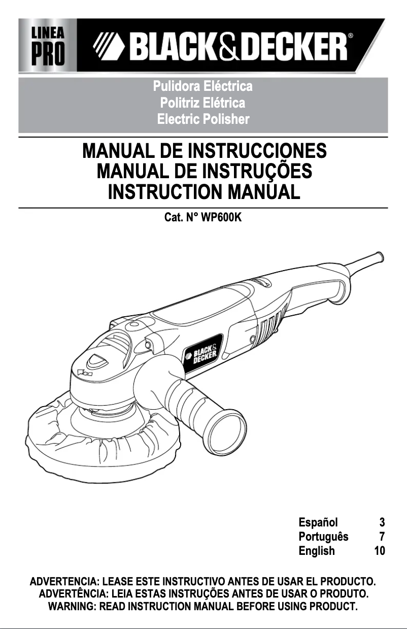 First page image of the manual for WP600K