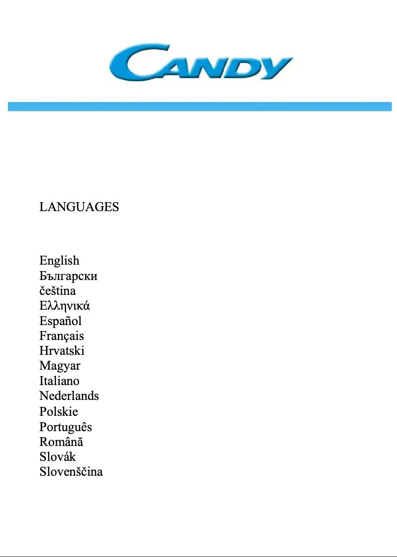 Page 1 of the manual User Manual Candy CHCS 4142WN